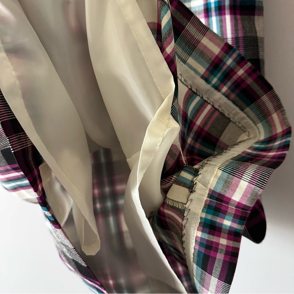 Pendleton Vintage 100% Pure Virgin Wool Plaid Pleated Skirt Sz 12 Purple/Black - Picture 5 of 14